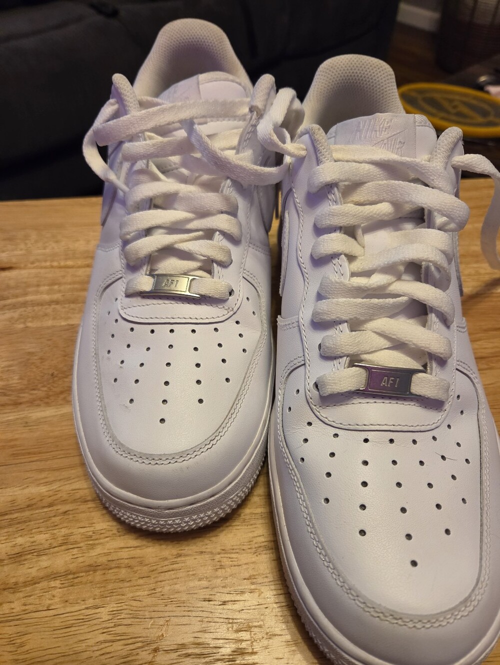 Nike Men Air Force 1s White Low-Top Sneakers